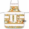 Lemons White French Cotton Kitchen Apron By Tissus Toselli