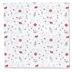 Mistletoe White French Cotton Napkin By Tissus Toselli
