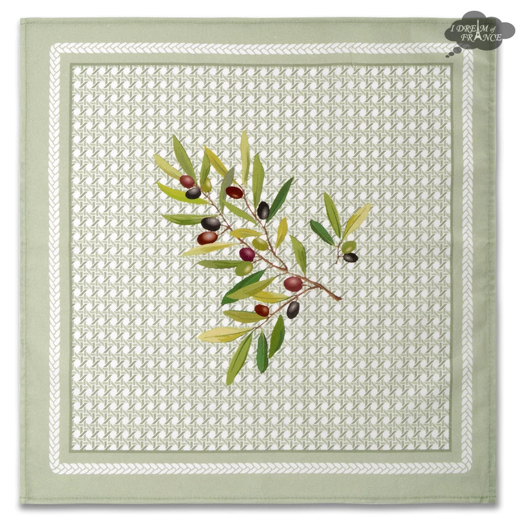 Nyons Green Provence Cotton Napkin By Tissus Toselli - Image 2