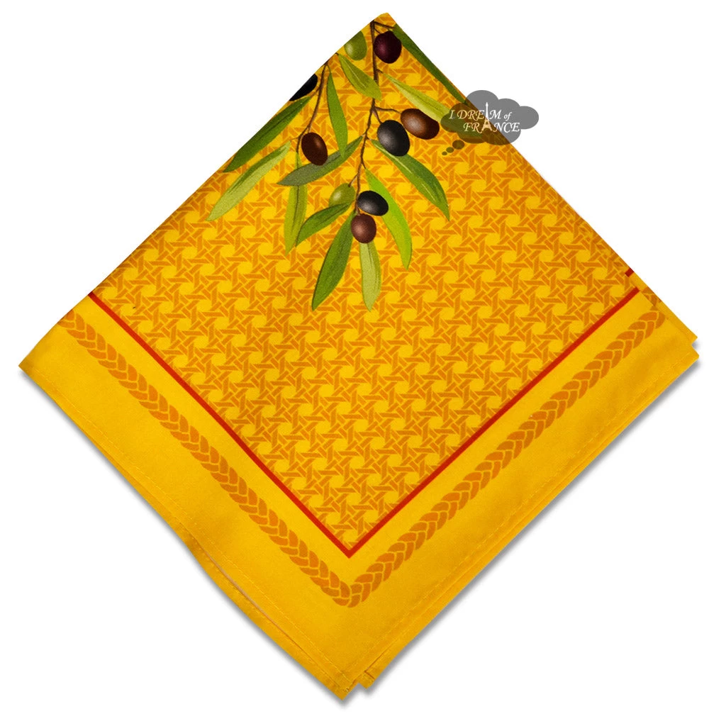 Nyons Yellow & Red Provence Cotton Napkin By Tissus Toselli